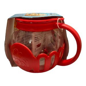 TASTY Microwave Popcorn Popper 1 1/2 Quart Healthier Dishwasher Safe Red NEW